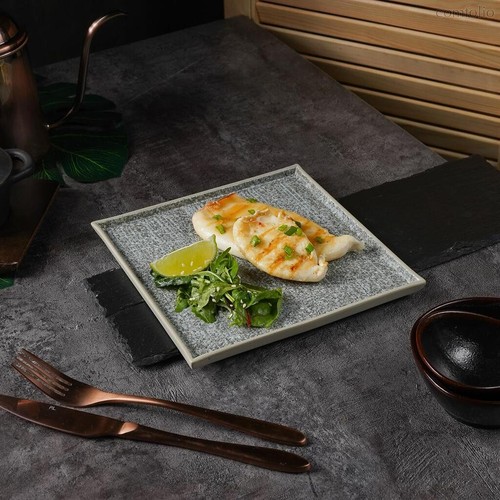 Тарелка 20*20 см h1,1 см квадратная глазурь Glossy Stone Untouched Taiga P.L. Proff Cuisine - P.L. Proff Cuisine