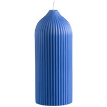 Свеча декоративная ярко-синего цвета из коллекции Edge, 16,5см - Tkano