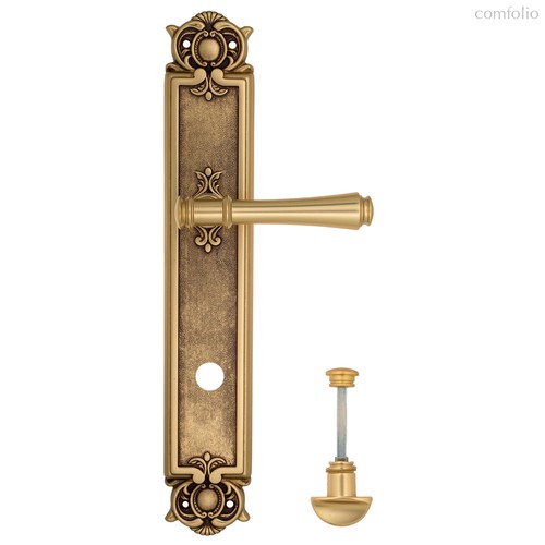 Дверная ручка Venezia Callisto WC-2 на планке PL97 французское золото + коричневый - Venezia Collezione