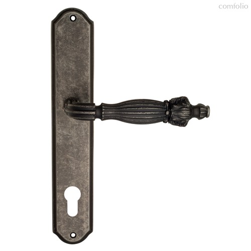 Дверная ручка Venezia Olimpo CYL на планке PL02 античное серебро - Venezia Collezione