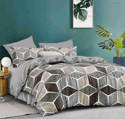 Комплект постельного белья CA-7-737 Дуэт Сатин печатный с наволочками 70х70х2шт.+ 50х70х2шт. - АльВиТек