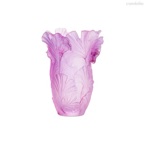 Ваза настольная Décor de Table Pate de Verre Cristal Гинкго 30 см, хрустальное тесто, фиолетовая,п/к - Decor De Table