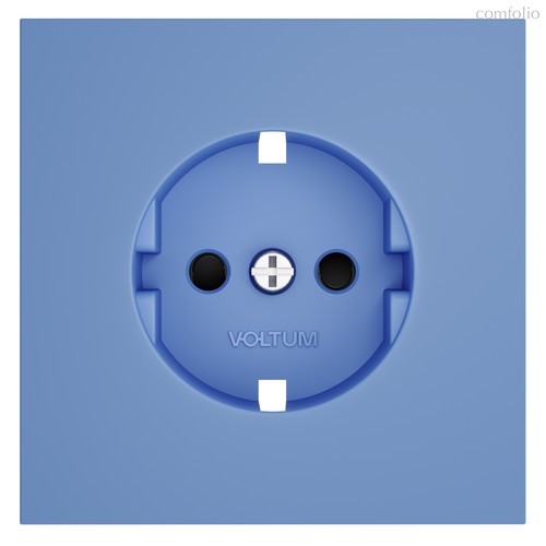 Накладка для розетки с заземлением и защитными шторками, S70 деним - Voltum