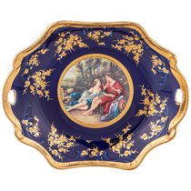 Блюдо с Ручками Lefard Влюбленная Пара Кобальт 31x25 см
