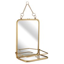 Зеркало на цепочке в ванную комнату, цвет Состаренная латунь - Covali