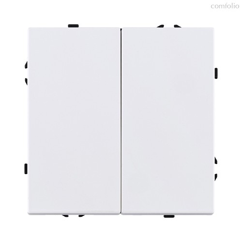 Выключатель кнопочный 2-клавишный 10А/250В, белый матовый Kollinger Eclipse EC-025WH - Kollinger