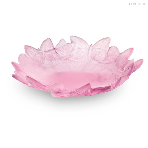Чаша декоративная Décor de Table Pate de Verre Cristal Бабочки 20 см, хрустальное тесто,розовая, п/к - Decor De Table