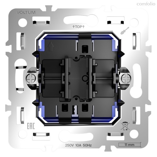 Механизм проходного переключателя одноклавишного 10А, S70 - Voltum