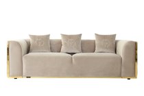 Диван Берн (Bern) трехместный, велюр бежевый 233x96x69см - Garda Decor
