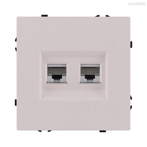 Розетка двойная Ethernet RJ45 Cat.6, кашемир матовый Kollinger Eclipse EC-018CM - Kollinger