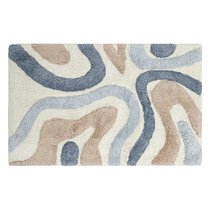 Коврик для ванной Flow серо-синего цвета из коллекции Ethnic, 50x80 см - Tkano