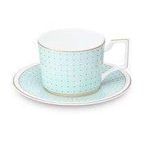 Набор чашек чайных с блюдцами Decor de table Бирюза 280 мл, 2 шт, фарфор костяной, п/к - Decor De Table