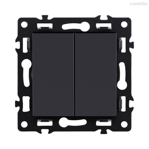 Выключатель кнопочный 2-клавишный 10А/250В, черный Kollinger Asthetik AS-025BK - Kollinger