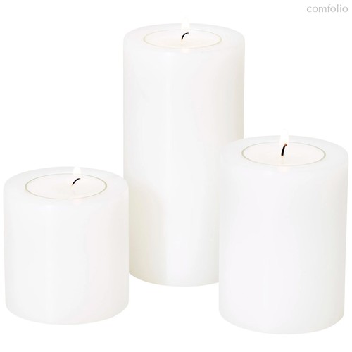 Набор подставок для чайной свечи Edzard Корнелиус d6хh6/8/10 см, 3 шт, жаростойкий пластик, белый - Edzard