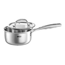 Ковш со стеклянной крышкой WO HOME Verona 1,6 л, 16x8 см, сталь нержавеющая 18/10, п/к - Wo Home