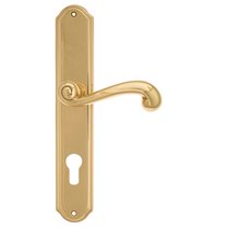 Дверная ручка Venezia Carnevale CYL на планке PL02 полированная латунь - Venezia Collezione