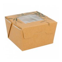 Контейнер картонный для салата с окном, 300 мл, 8*7,5*5,5 см, 50 шт/уп, Garcia de Pou - Garcia De Pou