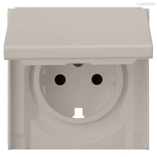 Лицевая панель для розетки 2к+з с крышкой 35634 LN, лен - Rikett