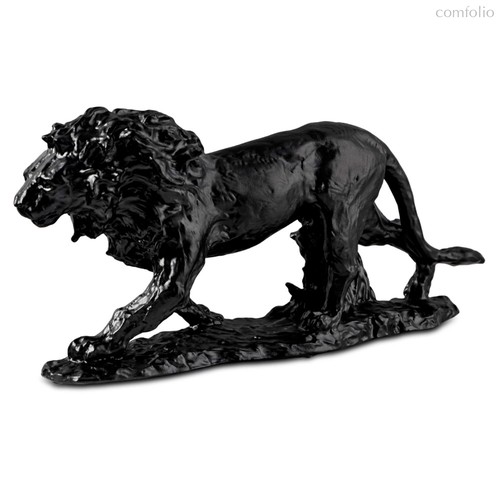 Фигурка Decor de Table Pate de Verre Cristal Лев 22 см, хрустальное тесто, черная, п/к - Decor De Table