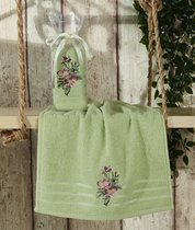 Салфетки махровые "KARNA" RITA 30х50 см 1/1, цвет зеленый - Bilge Tekstil