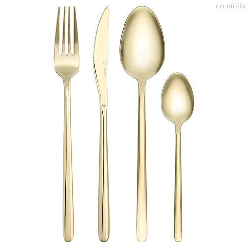 Набор столовых приборов Pure, золотистые глянцевые, 24 пред. - Liberty Jones