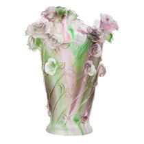 Ваза настольная Decor de Table Pate de Verre Cristal Роза 35 см, хрустальное тесто, фиолетовая, п/к - Decor De Table