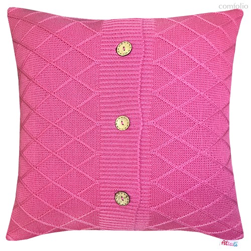 Вязаный чехол для подушки "Pink rhomb", 45х45 см, 02-V416/1, цвет розовый, 45x45 - Altali