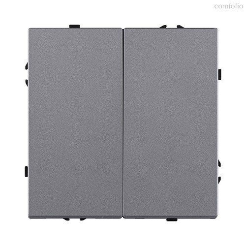 Выключатель кнопочный 2-клавишный 10А/250В, серый Kollinger Eclipse EC-025GY - Kollinger