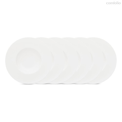 Набор тарелок суповых Decor de table Плиссе 24,6 см, 6 шт, фарфор костяной, п/к - Decor De Table
