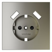 Накладка для розетки с заземлением и защитными шторками, с USB A+A, S70 шелк