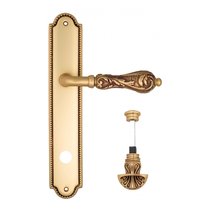 Дверная ручка Venezia Monte Cristo WC-4 на планке PL98 французское золото + коричневый