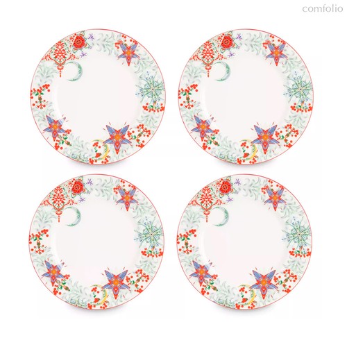 Набор тарелок обеденных Mix&Match Home Счастливая Звезда 27 см, 4 шт, фарфор - Mix&Match