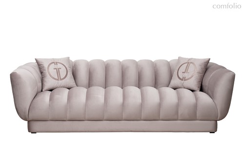 Диван Фабио (Fabio) трехместный велюр бежевый Colt1001-SERROS 239x95x72см, 2 подушки - Garda Decor
