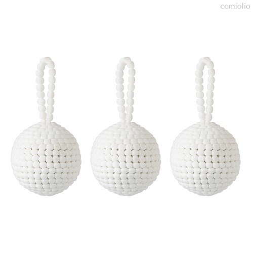 Набор ёлочных украшений Fluffy white из коллекции New Year Essential, 3 шт. - Tkano
