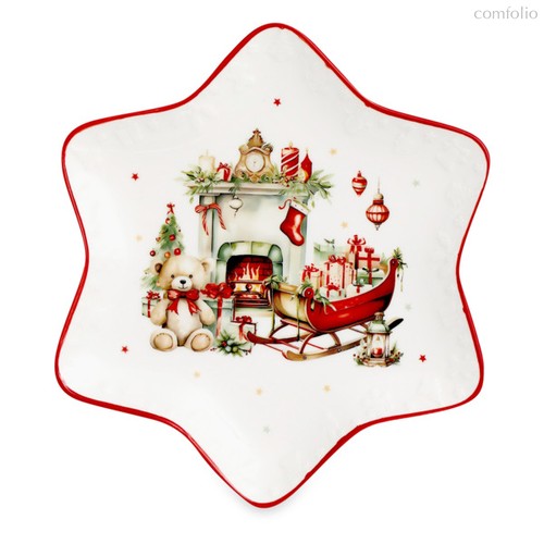Блюдо 3D Decor de table Рождественский винтаж Звезда 21 см, фарфор - Decor De Table