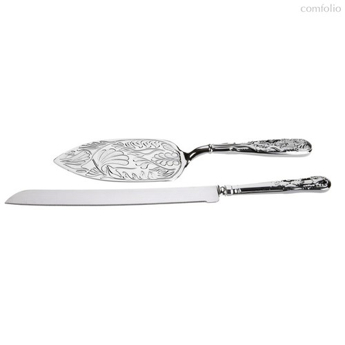 Набор для торта Queen Anne 2 предмета: нож 26см и лопатка 30см, сталь, посеребрение - Queen Anne