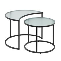 Набор из 2 приставных столиков Bast Ø 65 cm / Ø 47 cm, цвет прозрачный - La Forma