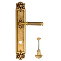 Дверная ручка Venezia Mosca WC-2 на планке PL97 французское золото + коричневый - Venezia Collezione