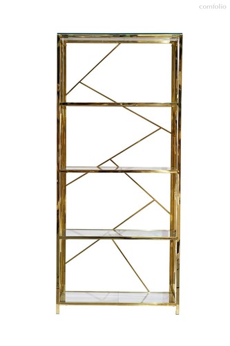 Стеллаж стекло прозр/золото 80x35x180см - Garda Decor