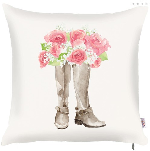 Чехол для декоративной подушки "Chelsi", P502-8237/1, 43х43 см, цвет розовый, 43x43 - Altali