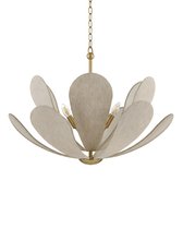 Золотистая люстра Флэк с бежевым абажуром, цвет полированная латунь - Louvre Home