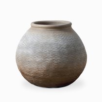 Кашпо Wicker высота 44, цвет коричневый/серый - Cosmo