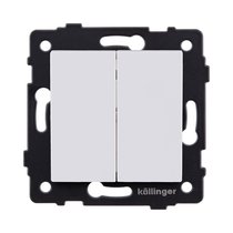 Выключатель 2-клавишный проходной 10А/250В, белый матовый Kollinger REA-S-009WM для Aspekt, Eleganz, Reflex - Kollinger
