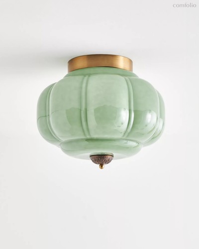 Золотистый светильник Элаиза с зелёным плафоном, цвет зеленый - Louvre Home