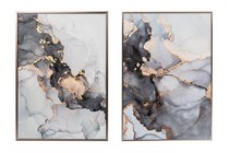 Постеры "Мрамор. Диптих-1" (2шт)x70x100см, багет кэнвес, с поталью - Garda Decor