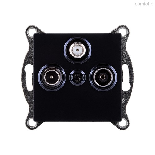 Розетка тройная TV (мама) + TV (папа) + спутниковая SAT, черный Kollinger REA-036BK для Aspekt, Eleganz, Reflex - Kollinger