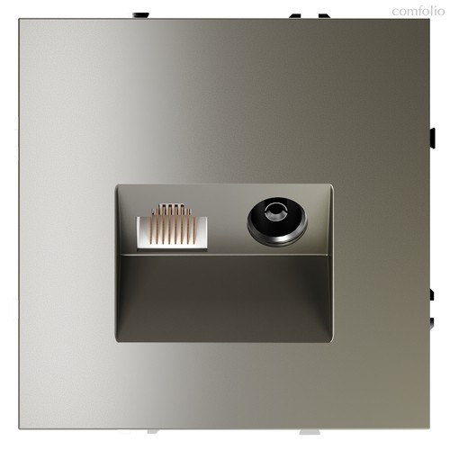 Розетка телевизионная встраиваемая VOLTUM S70 TV+RJ45 кат. 6, шелк - Voltum