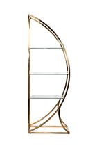 Стеллаж "Полусфера" прозрачное стекло/золото блестящий 71x48x202см - Garda Decor