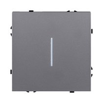 Выключатель 1-клавишный проходной 10А/250В с LED подсветкой, серый Kollinger Eclipse EC-008GY - Kollinger