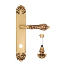 Дверная ручка Venezia Monte Cristo WC-4 на планке PL87 французское золото + коричневый - Venezia Collezione